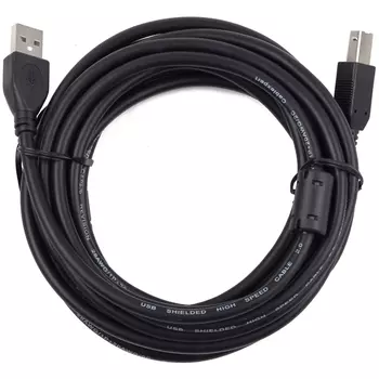 Кабель USB(Am)-USB(Bm), ферритовый фильтр, экранированный, 4.5 м, черный, Gembird Pro (CCF2-USB2-AMBM-15)