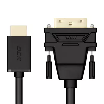 Кабель HDMI(19M)-DVI(25M) Dual Link, экранированный, 5 м, черный GCR GCR-HD2DVI (GCR-HD2DVI1-5.0m)