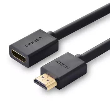 Кабель HDMI(19M)-HDMI(19F) 4K, экранированный, 1 м, черный UGREEN HD107 (10141)
