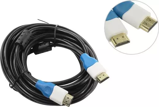 Кабель HDMI(19M)-HDMI(19M) 4K, экранированный, ферритовый фильтр, 5м, черный Smartbuy (K352)