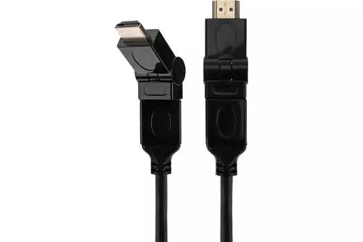 Кабель HDMI(19M)-HDMI(19M) поворотный v1.4, ферритовый фильтр, 2 м, черный REXANT (17-6204-3)