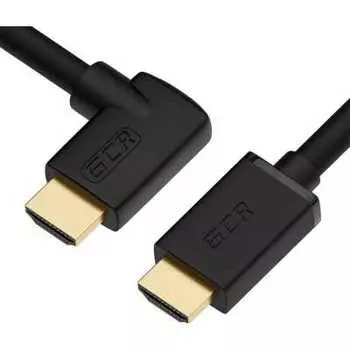 Кабель HDMI(19M)-HDMI(19M) прямой+правый угол, 2 м, черный GCR (GCR-52322)