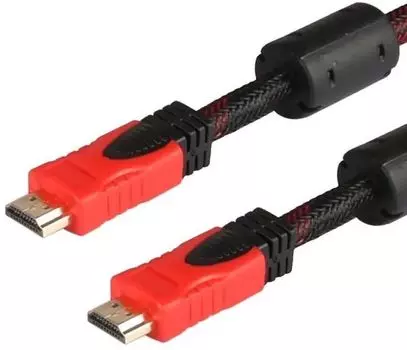 Кабель HDMI(19M)-HDMI(19M) v1.4, экранированный, ферритовый фильтр, 20 м, черный/красный PREMIER (5-813r 20.0)