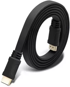 Кабель HDMI(19M)-HDMI(19M) v1.4, плоский, экранированный, 1.5 м, черный PREMIER (5-815f 1.5)