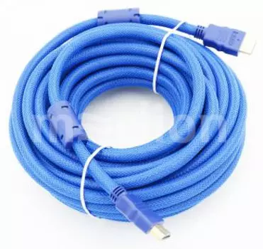 Кабель HDMI(19M)-HDMI(19M) v1.4, ферритовый фильтр, 10м, голубой (794274)