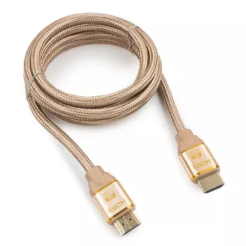 Кабель HDMI(19M)-HDMI(19M) v1.4, Gembird/Cablexpert, 7.5m, золотистый, позол.разъемы, алюминиевый корпус, нейлоновая оплетка (CC-G-HDMI03-7.5M)
