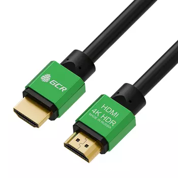 Кабель HDMI(19M)-HDMI(19M) v2.0 4K, экранированный, 75 см, черный/зеленый Greenconnect