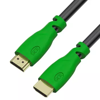 Кабель HDMI(19M)-HDMI(19M) v2.0 4K, экранированный, 30см, черный/зеленый GCR ( GCR-HM321-0.3m)