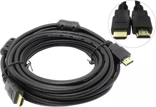 Кабель HDMI(19M)-HDMI(19M) v2.0 4K, ферритовый фильтр, 15 м, черный PREMIER 5-813 (5-813 15.0)