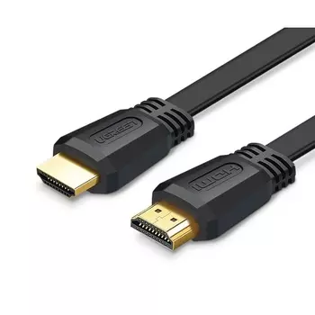 Кабель HDMI(19M)-HDMI(19M) v2.0 4K, плоский, экранированный, 1.5 м, черный UGREEN ED015 (50819)
