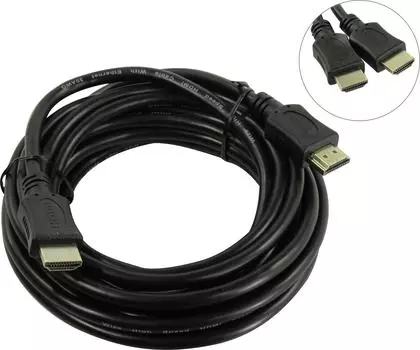 Кабель HDMI(19M)-HDMI(19M) v2.0 4K, экранированный, 10 м, черный Wize (C-HM-HM-10M)