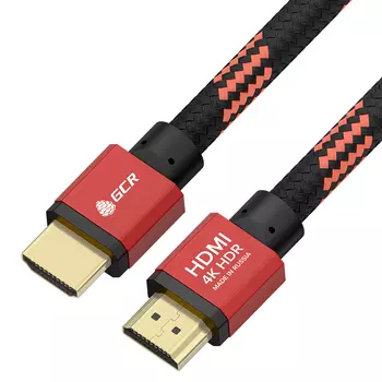 Кабель HDMI(19M)-HDMI(19M) v2.0 4K, экранированный, 3 м, черный/красный Greenconnect PROF GCR-HM485 (GCR-54509-3.0m)