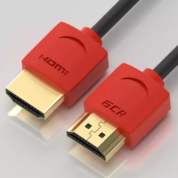 Кабель HDMI(19M)-HDMI(19M) v2.0 4K, экранированный, 1 м, черный/красный GCR SLIM GCR-HM502 (GCR-51213)