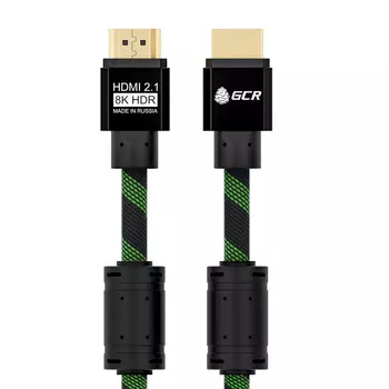 Кабель HDMI(19M)-HDMI(19M) v2.1 4K, экранированный, динамический HDR 4:4:4, Ultra HD, 48.0 Гбит/с, 1м, черный Greenconnect (GCR-51833)