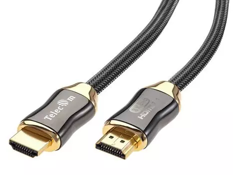 Кабель HDMI(19M)-HDMI(19M) v2.1 4K, 8K, 1 м, черный Telecom (TCG300-1M)