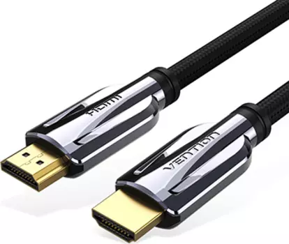 Кабель HDMI(19M)-HDMI(19M) v2.1 4K, High speed ethernet, нейлон, 1.5м, черный Vention (AALBG)