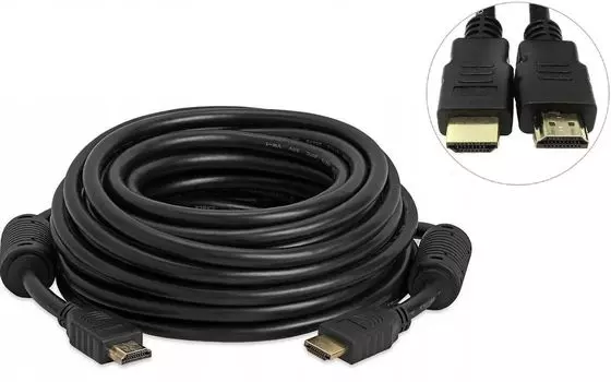 Кабель HDMI(19M)-HDMI(19M) v2.1 4K, 8K, экранированный, ферритовый фильтр, 20 м, черный PREMIER (5-813 20.0)