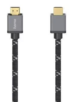 Кабель HDMI(19M)-HDMI(19M) v2.1 4K, 8K, экранированный, 3 м, черный/серый Hama H-205240 (00205240)
