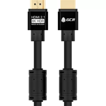 Кабель HDMI(19M)-HDMI(19M) v2.1 4K, 8K, экранированный, ферритовый фильтр, 2 м, черный Greenconnect GCR-53660 (GCR-53660)