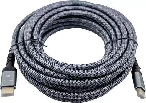 Кабель HDMI(19M)-HDMI(19M) v2.1 4K/8K, 10 м, серый Behpex (1992240)