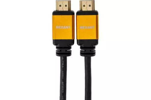 Кабель HDMI(19M)-HDMI(19M) v2.1 4K/8K, плоский, 3 м, черный REXANT (17-6005)