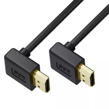 Кабель HDMI(19M)-HDMI(19M) верхний угол/верхний угол v2.0 4K, экранированный, 3 м, черный Greenconnect SLIM GCR-H205 (GCR-52454)