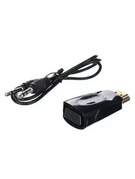 Кабель HDMI(19M)-VGA(15F), 5 см, черный Telecom (TTC4021B)