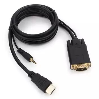 Кабель HDMI(19M)-VGA(15M), 1.8 м, черный Cablexpert