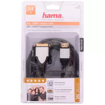 Кабель HDMI-DVI Hama, 1.8m (H-54533)