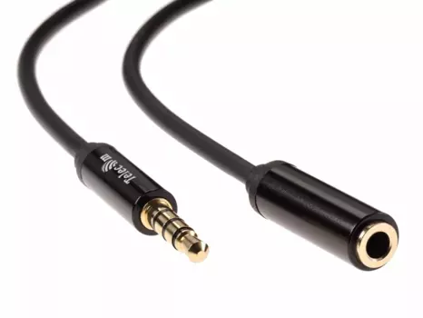 Кабель Jack 3.5mm(4pin) (M)-Jack 3.5mm(4pin) (F), 2 м, черный Telecom (TAV7179M-2M)
