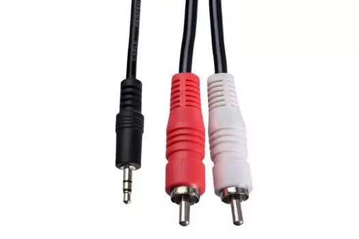 Кабель Jack 3.5mm(M)-2xRCA(M), 3м, черный PERFEO (J2004)