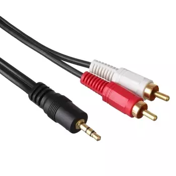 Кабель Jack 3.5mm(M)-2xRCA(M), 3м, черный Exegate EX-CCA-458-3.0 (EX225929RUS)