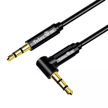 Кабель Jack 3.5mm(M)-Jack 3.5mm(M) угловой/прямой, 1.5м, черный Telecom (TAV7175MA-1.5M)