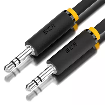 Кабель Jack 3.5mm(M)-Jack 3.5mm(M), экранированный, 1.5 м, черный/желтый Greenconnect Premium GCR-AVC11 (GCR-53814)