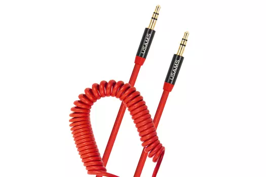 Кабель Jack 3.5mm(M)-Jack 3.5mm(M), 1.2м, красный USAMS Spring (SJ256YP02)