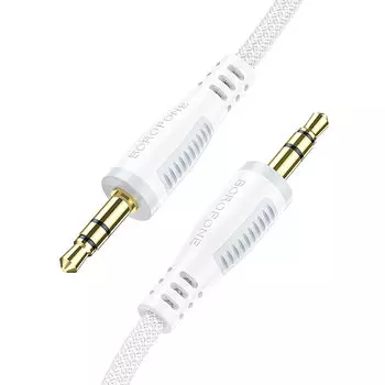 Кабель Jack 3.5mm(M)-Jack 3.5mm(M), 1 м, белый Borofone BL14 (6974443385946)