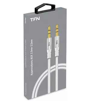 Кабель Jack 3.5mm(M)-Jack 3.5mm(M), 1м, серебристый TFN Forza (CFZAUXMET1MSL)