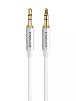 Кабель Jack 3.5mm(M)-Jack 3.5mm(M), экранированный, 2м, белый EXPLOYD (EX-K-640)