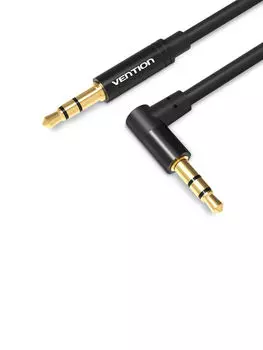 Кабель Jack 3.5mm(M)-Jack 3.5mm(M) угловой, 50см, черный Vention (BAKBD-T)
