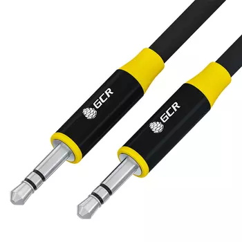 Кабель Jack 3.5mm(M)-Jack 3.5mm(M), экранированный, 50см, черный/желтый Greenconnect GCR-54754 (GCR-54754)