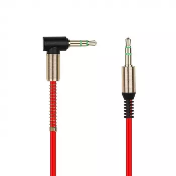 Кабель Jack 3.5mm(M)-Jack 3.5mm(M) угловой, экранированный, 1м, красный Smartbuy (A-35-35-fold red )
