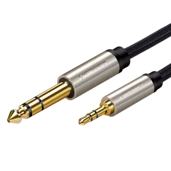 Кабель Jack 3.5mm(M)-Jack 6.35mm(M), 1м, серый UGREEN AV127 (10625)