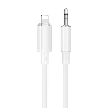 Кабель Jack 3.5mm(M)-Lightning 8-pin(M), 1 м, белый Borofone BL21