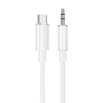 Кабель Jack 3.5mm(M)-USB Type-C(m), 1 м, белый Borofone BL21
