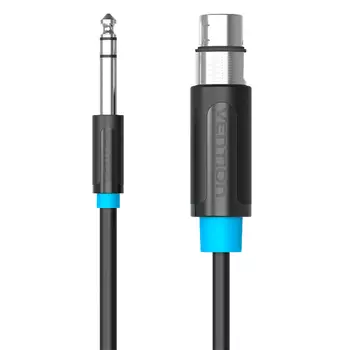 Кабель Jack 6.35mm(M)-XLR(F), 1.5м, черный Vention акустический (BBEBG)