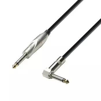 Кабель Jack 6.3mm(M)-Jack 6.3mm(M) угловой, экранированный, 3м, черный Adam Hall 3star (K3IPR0300)