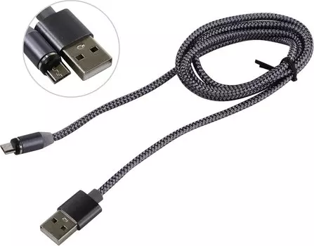Кабель Jet.A USB-USB micro-B, магнитный, только для зарядки, 1м, серый (JA-DC26 1м Gray)