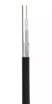 Кабель коаксиальный RG-11, 75 Ом, одножильный, CCS, внешний, PE до -40C, с одножильным тросом, черный, 305м, NETLAN (EC-C2-21123D-BK-3)