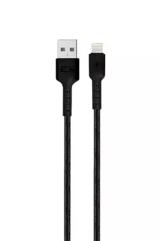 Кабель Lightning 8-pin(m)-USB 2.0(Am), 2.4A, 1м, черный Exployd Flow (EX-K-1267)