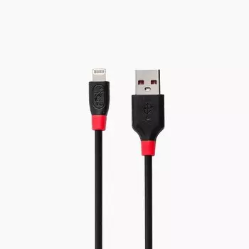 Кабель Lightning 8-pin(m)-USB 2.0(Am), 2.1A, 1м, черный/красный SKYDOLPHIN S17L (105941)